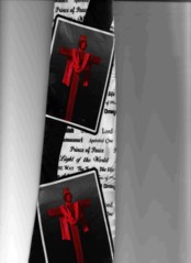 CROSS WITH RED CLOTH