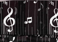 FLOATING NOTES  SCARF  BLACK